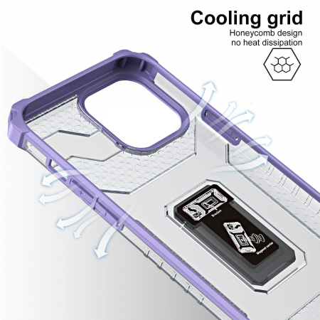 Husa de protectie Flippy compatibila cu Apple iPhone 13 Pro Acrylic Armor cu suport Mov [5]