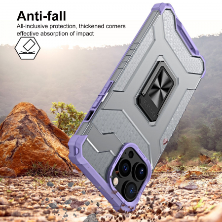 Husa de protectie Flippy compatibila cu Apple iPhone 13 Pro Acrylic Armor cu suport Mov [4]