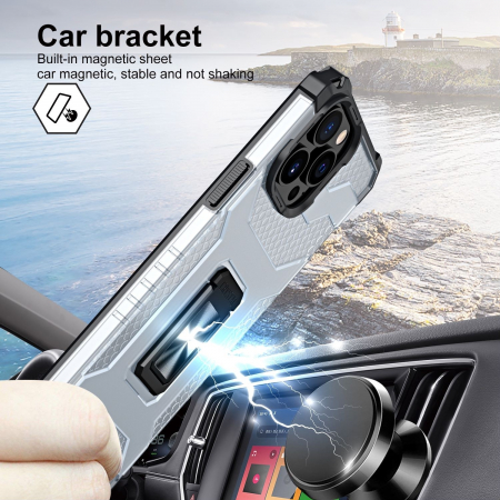 Husa de protectie Flippy compatibila cu Apple iPhone 13 Pro Acrylic Armor cu suport Negru [3]