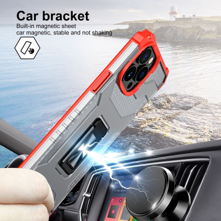 Husa de protectie Flippy compatibila cu Apple iPhone 13 Pro Acrylic Armor cu suport Rosu [1]