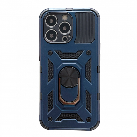 GSM - Husa de protectie Flippy compatibila cu Apple iPhone 13 Pro Defender Model 4 cu suport,Albastru