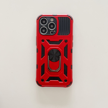 Husa de protectie Flippy compatibila cu Apple iPhone 13 Pro Defender Model 4 cu suport,Rosu [2]