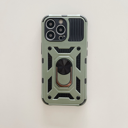 Husa de protectie Flippy compatibila cu Apple iPhone 13 Pro Defender Model 4 cu suport,Verde [2]