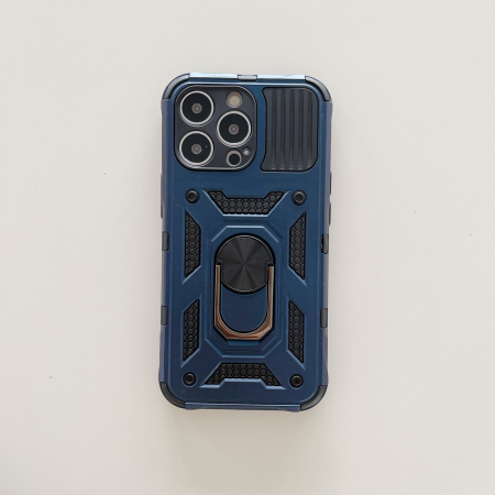 Husa de protectie Flippy compatibila cu Apple iPhone 13 Pro Max Defender Model 4 cu suport,Albastru [3]