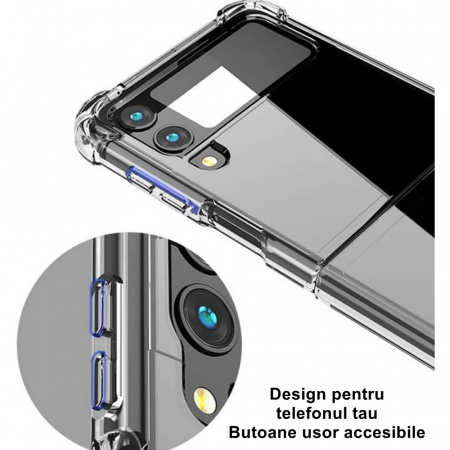 Husa de protectie Flippy compatibila cu Samsung Z Flip 5, MagSafe Blister, gaura mare camera, transparenta [3]