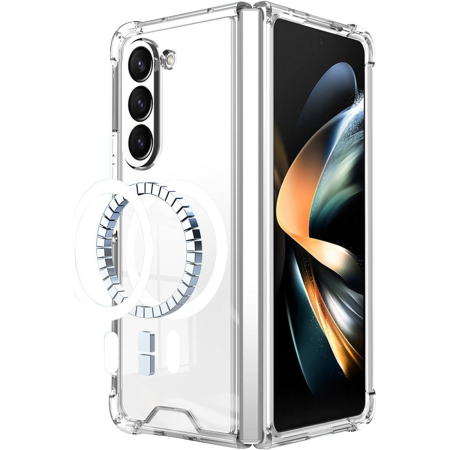 Huse de telefoane - Husa de protectie Flippy compatibila cu Samsung Z Fold 5, MagSafe Blister, gaura mare camera, transparenta