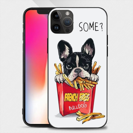 Husa de Protectie, Flippy, Husa de Protectie pentru iPhone 15 Pro Max, din TPU, Imprimeu Bulldog SOME, Alb [1]