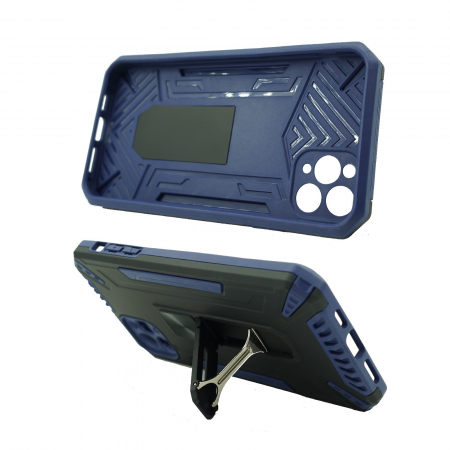 Husa de protectie Flippy pentru Apple iPhone 12 Defender Sergeant Brave cu suport, Albastru inchis [4]