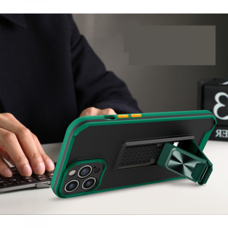 Husa de protectie Flippy pentru Apple iPhone 13 Mini Defender Sergeant Brave cu suport, Verde Inchis [2]