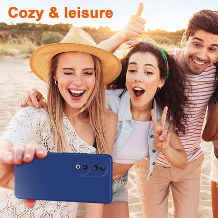 Husa de Protectie, Flippy, pentru Honor 90, Liquid Silicone, cu Microfibra pe Interior, Protectie Antisoc, Compatibil Incarcare Wireless, Albastru [1]