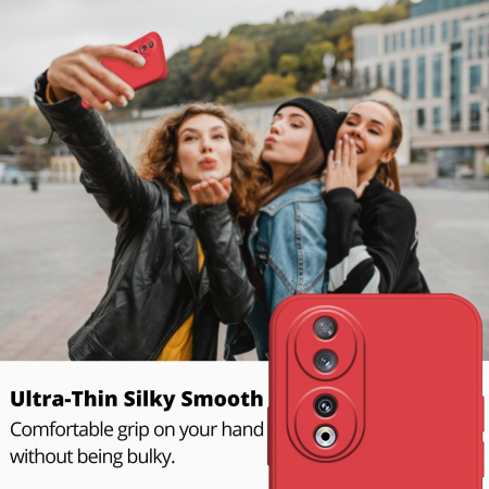 Husa de Protectie, Flippy, pentru Honor 90, Liquid Silicone, cu Microfibra pe Interior, Protectie Antisoc, Compatibil Incarcare Wireless, Rosu [2]