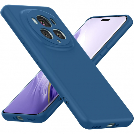 Husa de Protectie, Flippy, pentru Honor Magic 5 Pro, Liquid Silicone, cu Microfibra pe Interior, Protectie Antisoc, Compatibil Incarcare Wireless, Albastru [2]