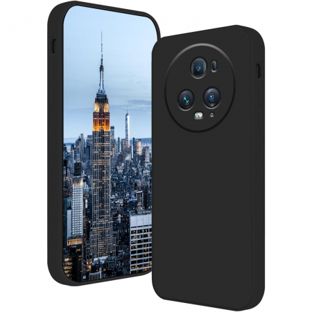 Huse de telefoane - Husa de Protectie, Flippy, pentru Honor Magic 5 Pro, Liquid Silicone, cu Microfibra pe Interior, Protectie Antisoc, Compatibil Incarcare Wireless, Negru