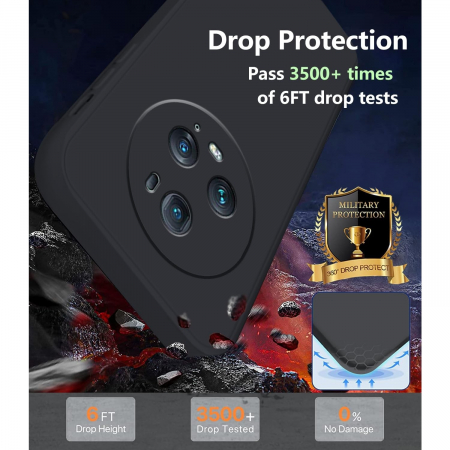 Husa de Protectie, Flippy, pentru Honor Magic 5 Pro, Liquid Silicone, cu Microfibra pe Interior, Protectie Antisoc, Compatibil Incarcare Wireless, Negru [3]