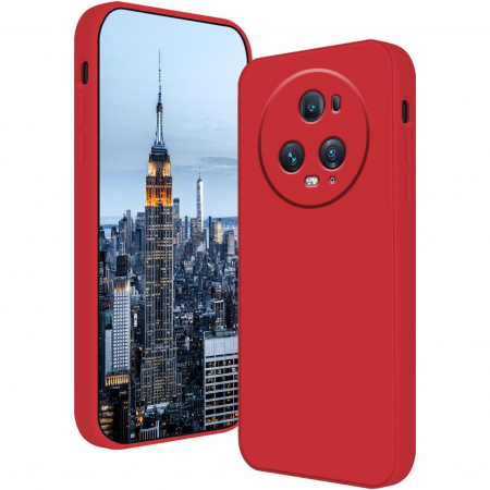 Huse de telefoane - Husa de Protectie, Flippy, pentru Honor Magic 5 Pro, Liquid Silicone, cu Microfibra pe Interior, Protectie Antisoc, Compatibil Incarcare Wireless, Rosu