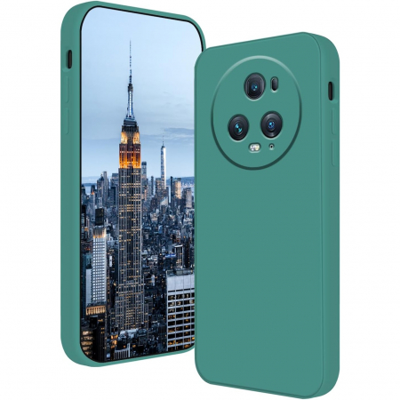 Huse de telefoane - Husa de Protectie, Flippy, pentru Honor Magic 5 Pro, Liquid Silicone, cu Microfibra pe Interior, Protectie Antisoc, Compatibil Incarcare Wireless, Verde