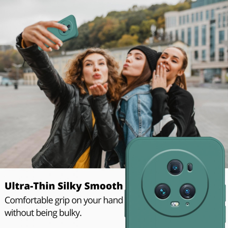 Husa de Protectie, Flippy, pentru Honor Magic 5 Pro, Liquid Silicone, cu Microfibra pe Interior, Protectie Antisoc, Compatibil Incarcare Wireless, Verde [4]