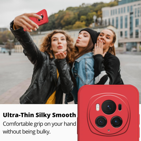 Husa de Protectie, Flippy, pentru Honor Magic 6 Pro, Liquid Silicone, cu Microfibra pe Interior, Protectie Antisoc, Compatibil Incarcare Wireless, Rosu [4]