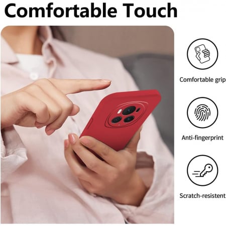 Husa de Protectie, Flippy, pentru Honor Magic 6 Pro, Liquid Silicone, cu Microfibra pe Interior, Protectie Antisoc, Compatibil Incarcare Wireless, Rosu [2]