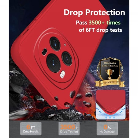 Husa de Protectie, Flippy, pentru Honor Magic 6 Pro, Liquid Silicone, cu Microfibra pe Interior, Protectie Antisoc, Compatibil Incarcare Wireless, Rosu [3]