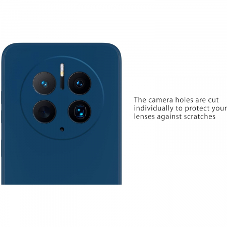 Husa de Protectie, Flippy, pentru Huawei Mate 50 Pro, Liquid Silicone, cu Microfibra pe Interior, Protectie Antisoc, Compatibil Incarcare Wireless, Albastru [4]