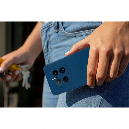 Husa de Protectie, Flippy, pentru Huawei Mate 50 Pro, Liquid Silicone, cu Microfibra pe Interior, Protectie Antisoc, Compatibil Incarcare Wireless, Albastru [1]