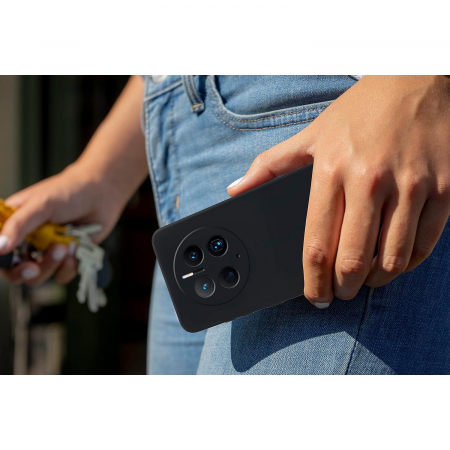 Husa de Protectie, Flippy, pentru Huawei Mate 50 Pro, Liquid Silicone, cu Microfibra pe Interior, Protectie Antisoc, Compatibil Incarcare Wireless, Negru [1]