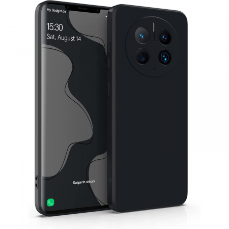 Huse de telefoane - Husa de Protectie, Flippy, pentru Huawei Mate 50 Pro, Liquid Silicone, cu Microfibra pe Interior, Protectie Antisoc, Compatibil Incarcare Wireless, Negru