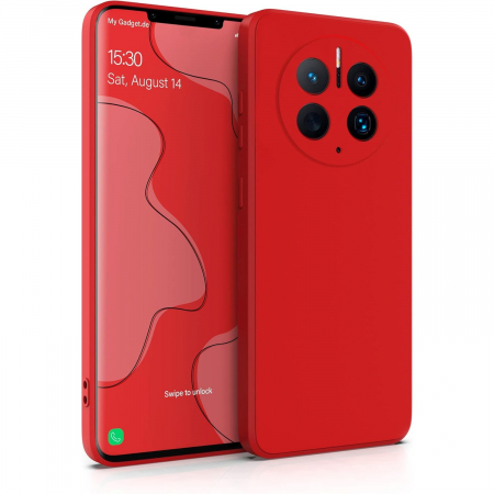 Huse de telefoane - Husa de Protectie, Flippy, pentru Huawei Mate 50 Pro, Liquid Silicone, cu Microfibra pe Interior, Protectie Antisoc, Compatibil Incarcare Wireless, Rosu