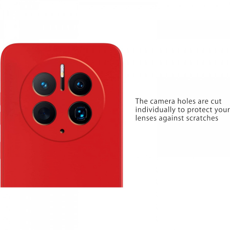 Husa de Protectie, Flippy, pentru Huawei Mate 50 Pro, Liquid Silicone, cu Microfibra pe Interior, Protectie Antisoc, Compatibil Incarcare Wireless, Rosu [3]