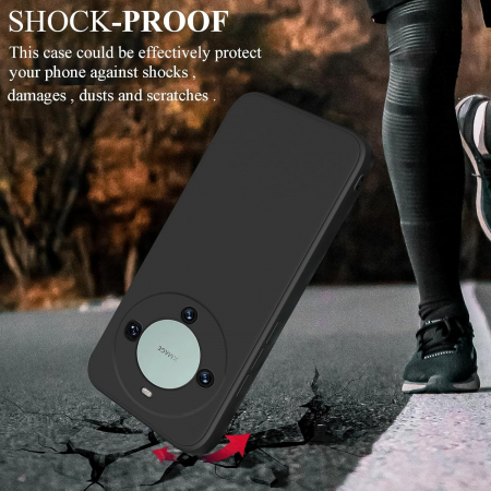 Husa de Protectie, Flippy, pentru Huawei Mate 60 Pro, Liquid Silicone, cu Microfibra pe Interior, Protectie Antisoc, Compatibil Incarcare Wireless, Negru [4]