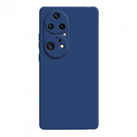 GSM - Husa de Protectie, Flippy, pentru Huawei P50 Pro, Liquid Silicone, cu Microfibra pe Interior, Protectie Antisoc, Compatibil Incarcare Wireless, Albastru