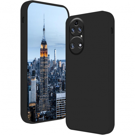 Huse de telefoane - Husa de Protectie, Flippy, pentru Huawei P50 Pro, Liquid Silicone, cu Microfibra pe Interior, Protectie Antisoc, Compatibil Incarcare Wireless, Negru