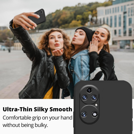 Husa de Protectie, Flippy, pentru Huawei P50 Pro, Liquid Silicone, cu Microfibra pe Interior, Protectie Antisoc, Compatibil Incarcare Wireless, Negru [4]