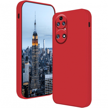 Huse de telefoane - Husa de Protectie, Flippy, pentru Huawei P50 Pro, Liquid Silicone, cu Microfibra pe Interior, Protectie Antisoc, Compatibil Incarcare Wireless, Rosu
