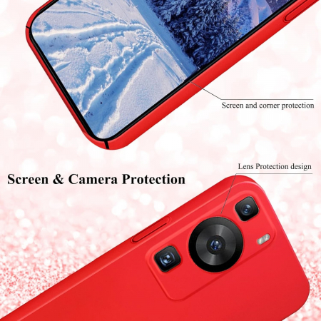 Husa de Protectie, Flippy, pentru Huawei P60 Pro, Liquid Silicon, cu Microfibra pe Interior, Protectie Antisoc, Compatibil Incarcare Wireless, Rosu [9]