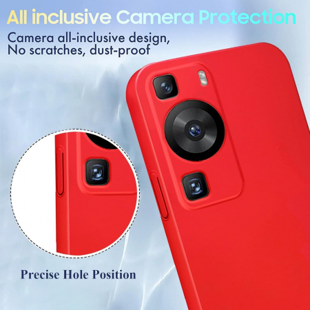 Husa de Protectie, Flippy, pentru Huawei P60 Pro, Liquid Silicon, cu Microfibra pe Interior, Protectie Antisoc, Compatibil Incarcare Wireless, Rosu [7]