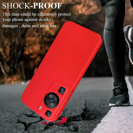 Husa de Protectie, Flippy, pentru Huawei P60 Pro, Liquid Silicon, cu Microfibra pe Interior, Protectie Antisoc, Compatibil Incarcare Wireless, Rosu [11]