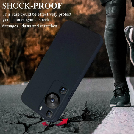 Husa de Protectie, Flippy, pentru Huawei P60 Pro, Liquid Silicone, cu Microfibra pe Interior, Protectie Antisoc, Compatibil Incarcare Wireless, Negru [4]