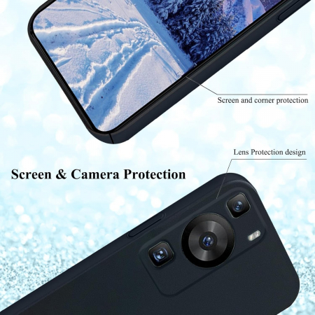 Husa de Protectie, Flippy, pentru Huawei P60 Pro, Liquid Silicone, cu Microfibra pe Interior, Protectie Antisoc, Compatibil Incarcare Wireless, Negru [3]