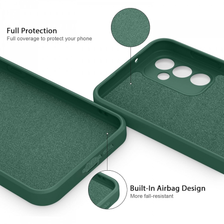 Husa de Protectie, Flippy, pentru Huawei P60 Pro, Liquid Silicone, cu Microfibra pe Interior, Protectie Antisoc, Compatibil Incarcare Wireless, Verde [6]