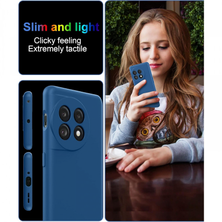 Husa de Protectie, Flippy, pentru OnePlus 11 5G, Liquid Silicone, cu Microfibra pe Interior, Protectie Antisoc, Compatibil Incarcare Wireless, Albastru [2]