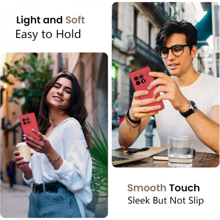 Husa de Protectie, Flippy, pentru OnePlus 11 5G, Liquid Silicone, cu Microfibra pe Interior, Protectie Antisoc, Compatibil Incarcare Wireless, Rosu [1]