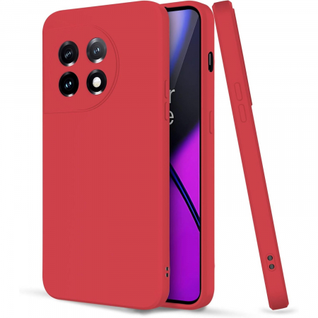 Huse de telefoane - Husa de Protectie, Flippy, pentru OnePlus 11 5G, Liquid Silicone, cu Microfibra pe Interior, Protectie Antisoc, Compatibil Incarcare Wireless, Rosu