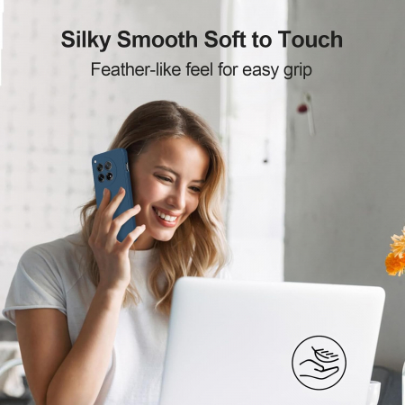 Husa de Protectie, Flippy, pentru OnePlus 12 5G, Liquid Silicone, cu Microfibra pe Interior, Protectie Antisoc, Compatibil Incarcare Wireless, Albastru [2]