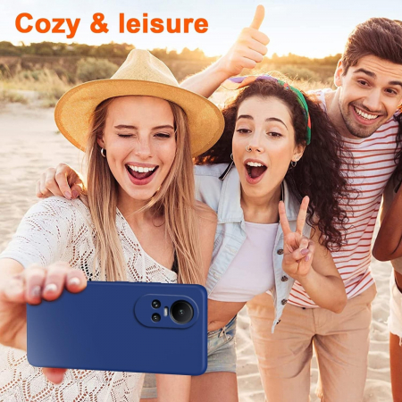 Husa de Protectie, Flippy, pentru Oppo Reno 10 5G, Liquid Silicone, cu Microfibra pe Interior, Protectie Antisoc, Compatibil Incarcare Wireless, Albastru [3]