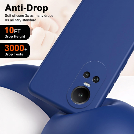 Husa de Protectie, Flippy, pentru Oppo Reno 10 5G, Liquid Silicone, cu Microfibra pe Interior, Protectie Antisoc, Compatibil Incarcare Wireless, Albastru [1]