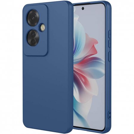 Huse de telefoane - Husa de Protectie, Flippy, pentru Oppo Reno 11 F, Liquid Silicone, cu Microfibra pe Interior, Protectie Antisoc, Compatibil Incarcare Wireless, Albastru