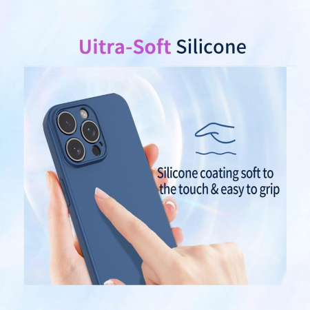 Husa de Protectie, Flippy, pentru Oppo Reno 11 F, Liquid Silicone, cu Microfibra pe Interior, Protectie Antisoc, Compatibil Incarcare Wireless, Albastru [2]
