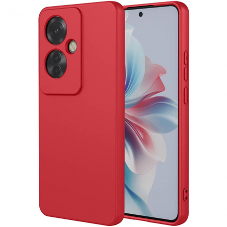 Huse de telefoane - Husa de Protectie, Flippy, pentru Oppo Reno 11 F, Liquid Silicone, cu Microfibra pe Interior, Protectie Antisoc, Compatibil Incarcare Wireless, Rosu